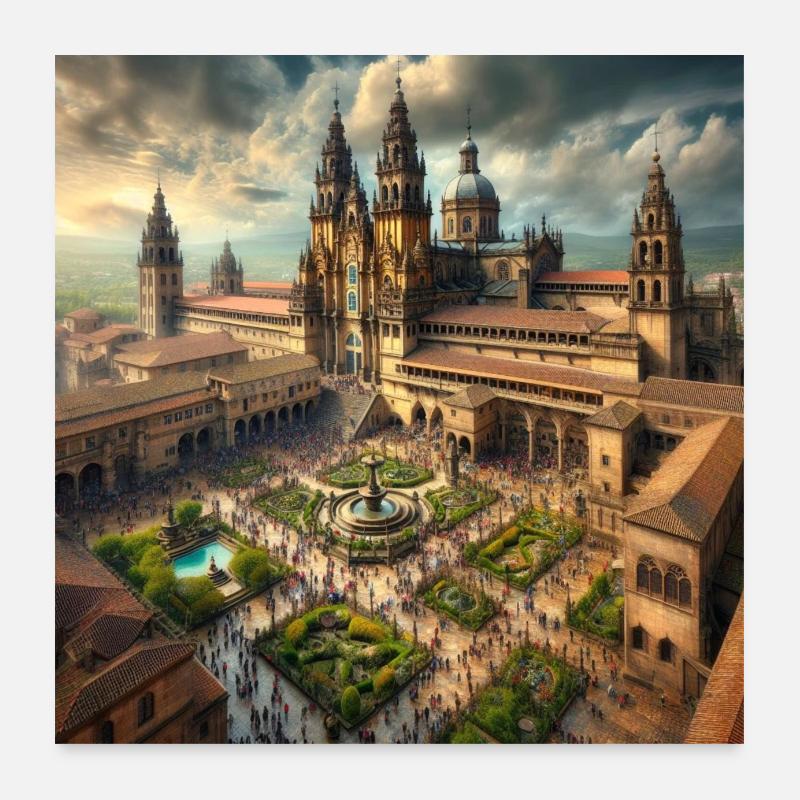 Cathédrale de Saint-Jacques-de-Compostelle Poster 60 x 60 cm