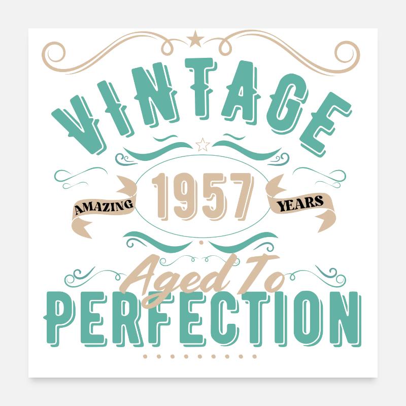 Vintage 1957 - 1957 Birthday Gift Poster 24" x 24" (60x60 cm)