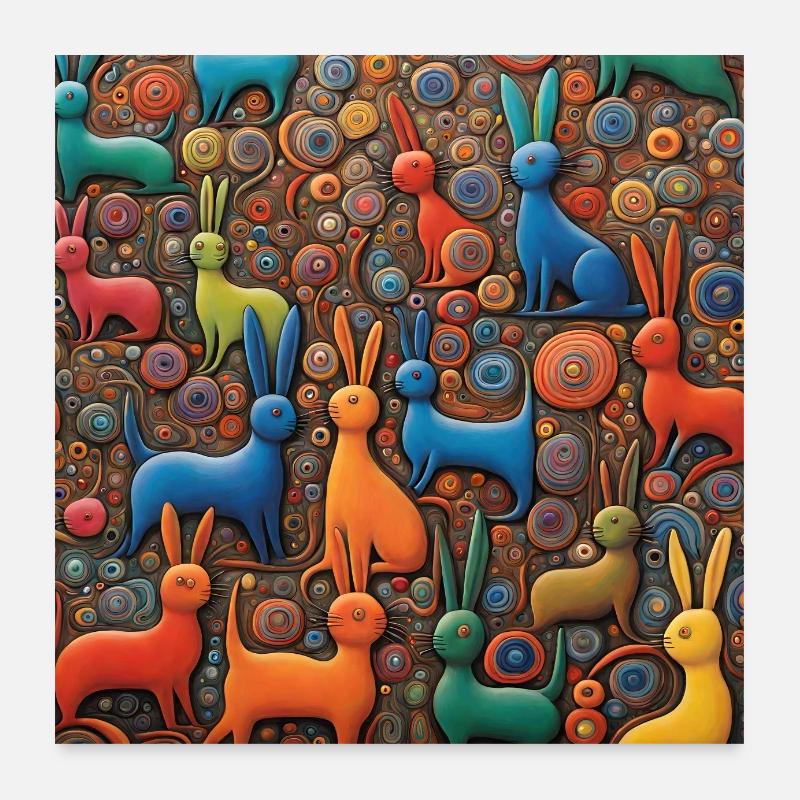 Surreal Pop Animals 10 Poster 24" x 24" (60x60 cm)