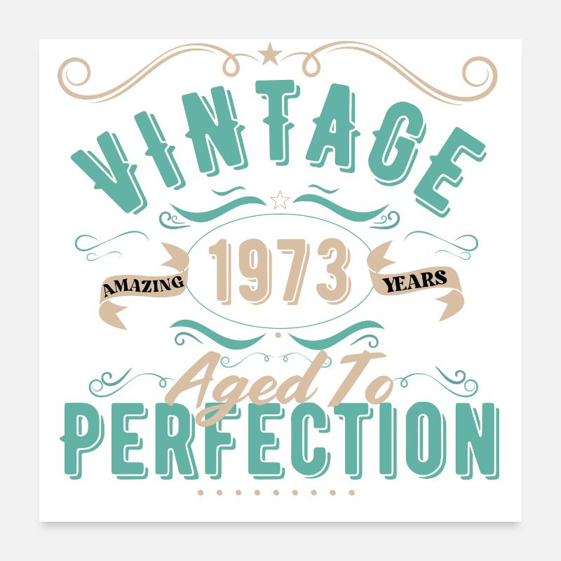 Vintage 1973-Cadeau d’Anniversaire 1973 Poster 60 x 60 cm