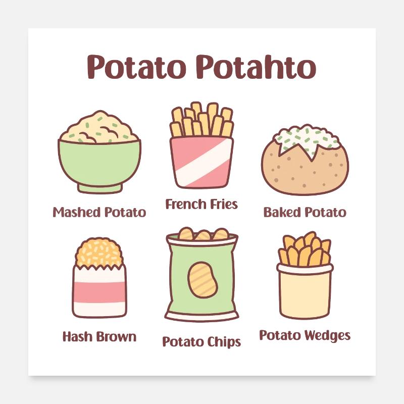 Purée de pommes de terre Potahto Frites rissolées Poster 60 x 60 cm