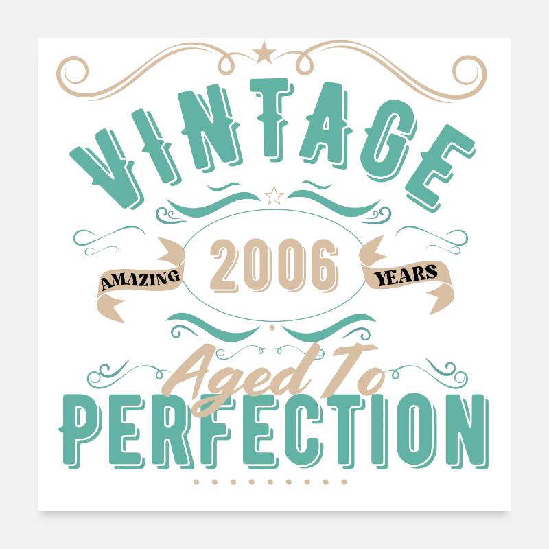 Vintage 2006-Cadeau d’Anniversaire 2006 Poster 60 x 60 cm