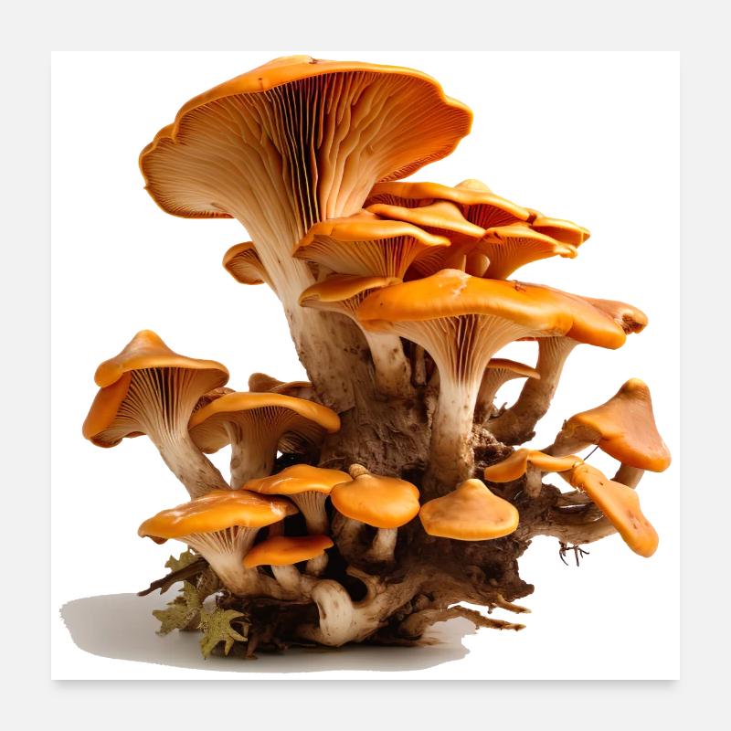 Champignons, pays des merveilles dans les sous-bois Poster 60 x 60 cm