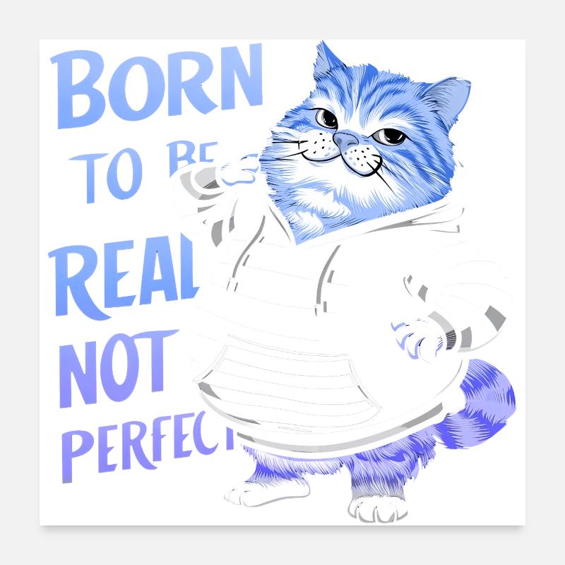 Chat, Beau, Chat Élégant, Art Coloré, Art, Mignon Poster 60 x 60 cm