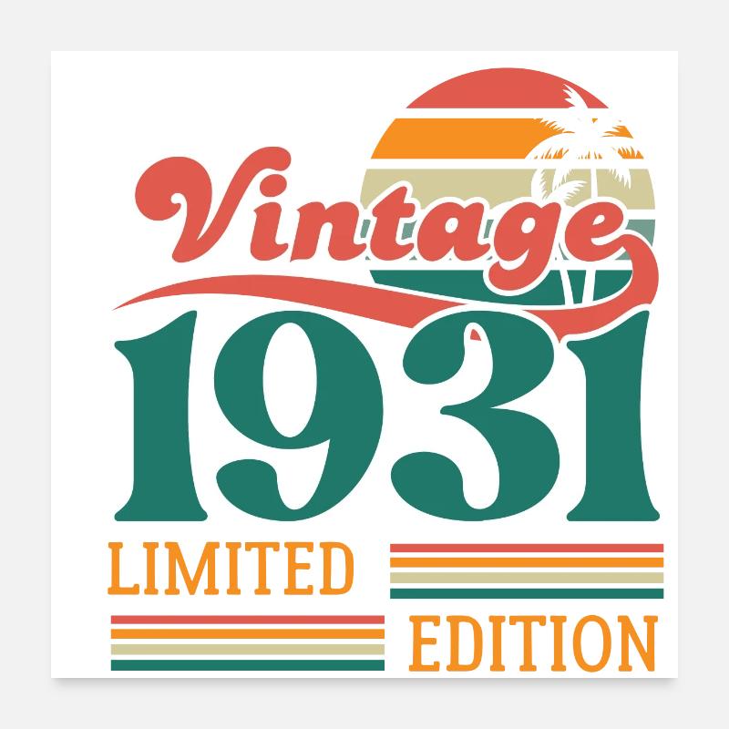 Vintage 1931 édition limitée Poster 60 x 60 cm