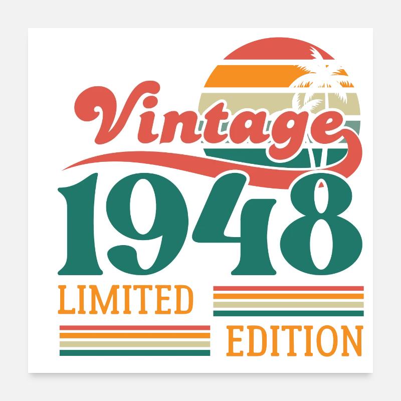 Vintage 1948 édition limitée Poster 60 x 60 cm