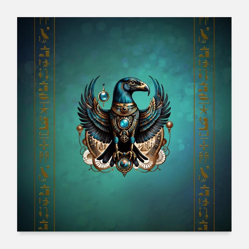 Horus, der Falkengott. Poster 60x60 cm