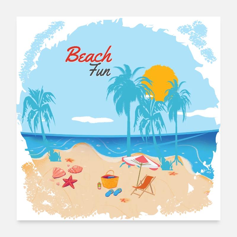 Plaisir de la plage Poster 60 x 60 cm