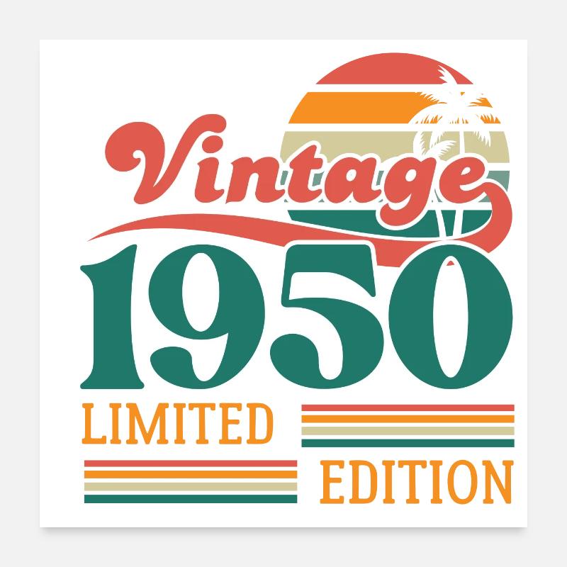 Vintage 1950 édition limitée Poster 60 x 60 cm