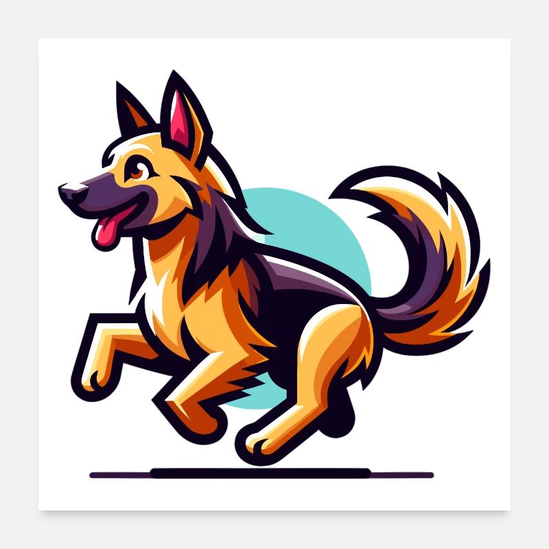 Deutscher Schäferhund Welpe Poster 60x60 cm
