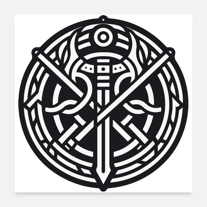 Ancient Viking Symbols Celtic Gaelic Version 5 Poster 24" x 24" (60x60 cm)