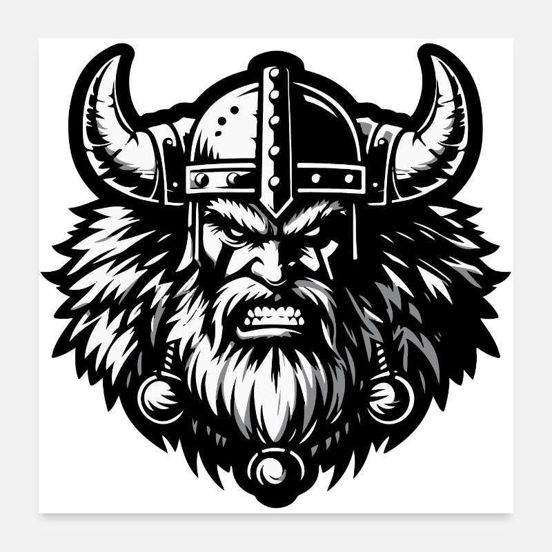Puissant guerrier viking version 5 Poster 60 x 60 cm
