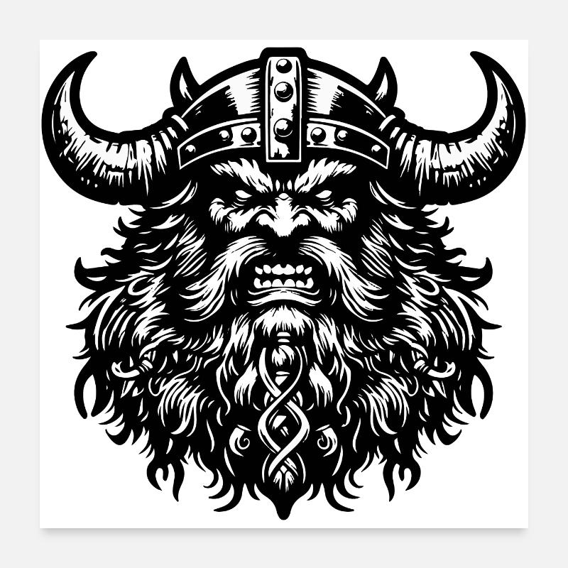 Puissant guerrier viking version 4 Poster 60 x 60 cm