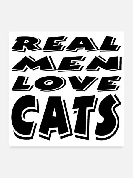 Katze - Poster 60x60 cm - Weiß - Vorne