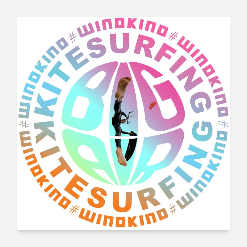 Kitesurfing Poster 60x60 cm