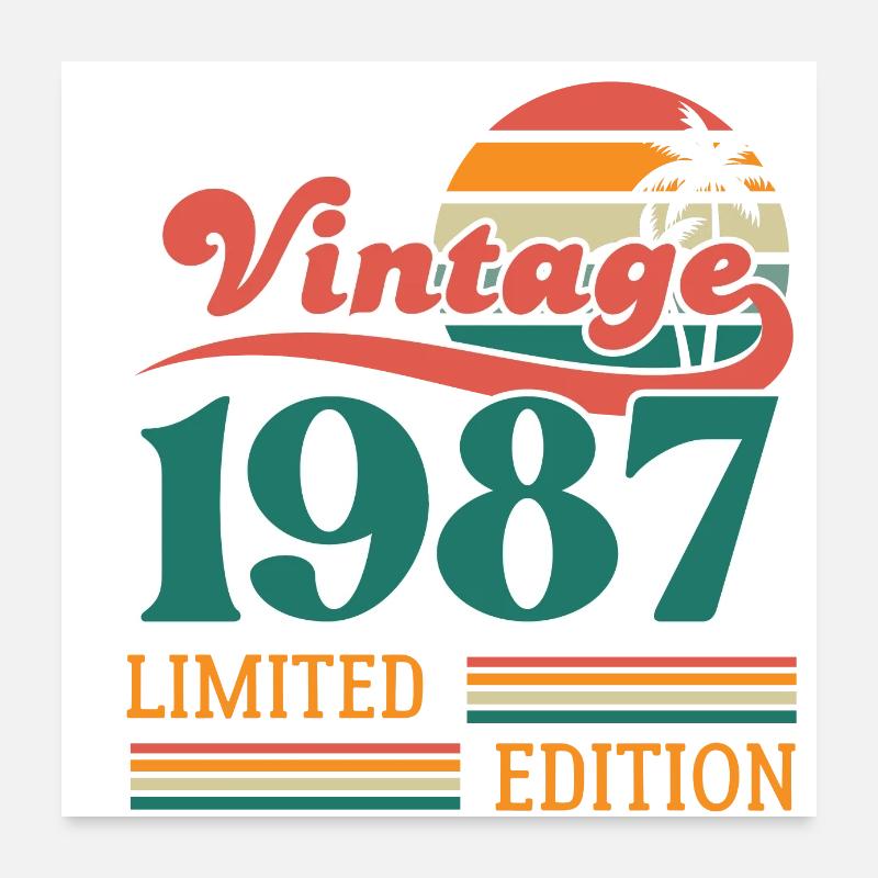 Vintage 1987 édition limitée Poster 60 x 60 cm