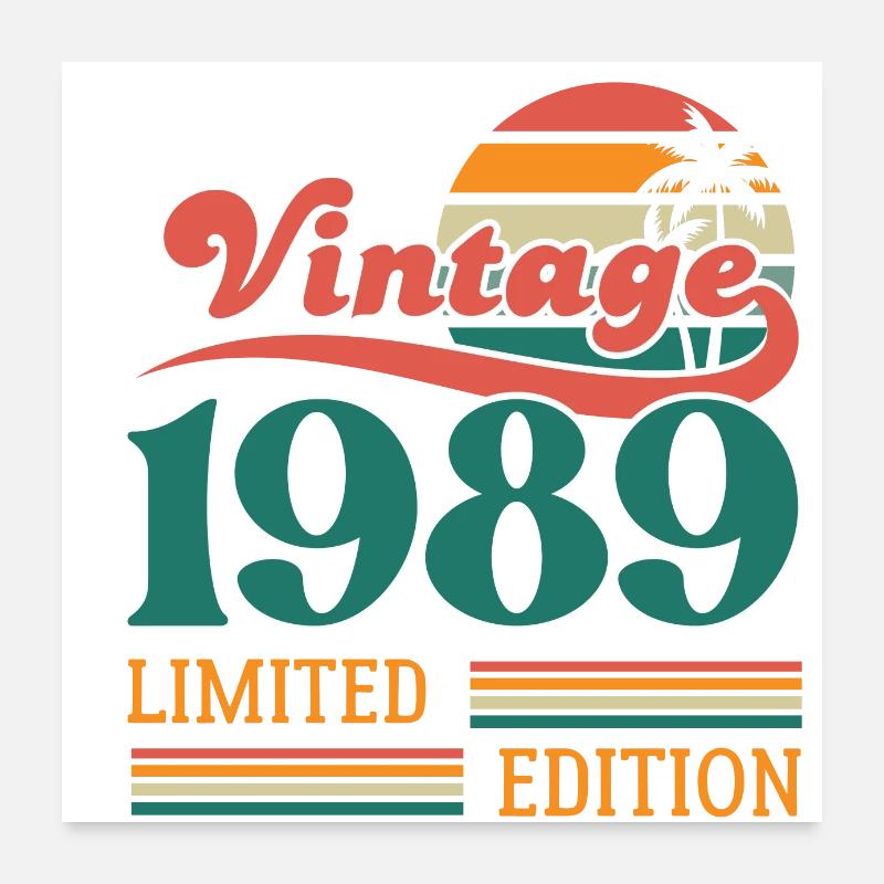 Vintage 1989 édition limitée Poster 60 x 60 cm