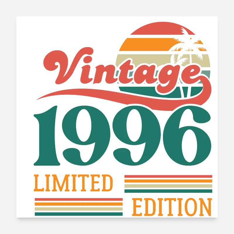 Vintage 1996 édition limitée Poster 60 x 60 cm