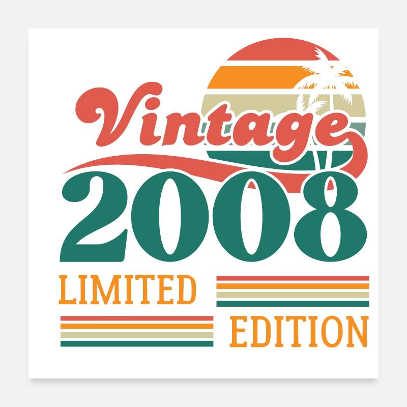 Vintage 2008 édition limitée Poster 60 x 60 cm