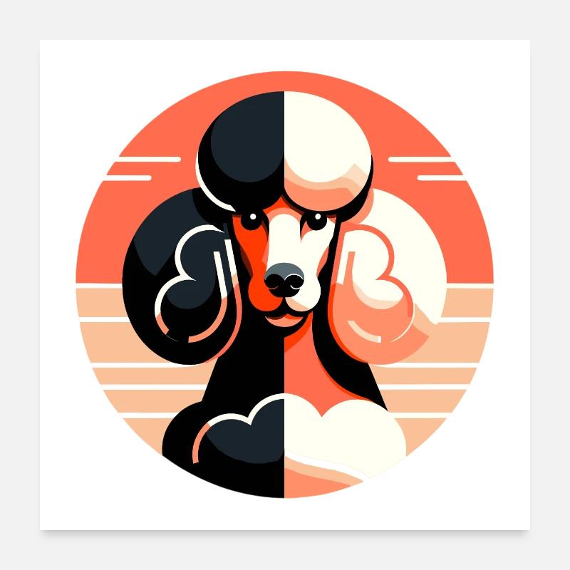 Caniche aux couleurs vives Poster 60 x 60 cm