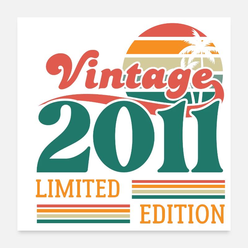 Vintage 2011 édition limitée Poster 60 x 60 cm
