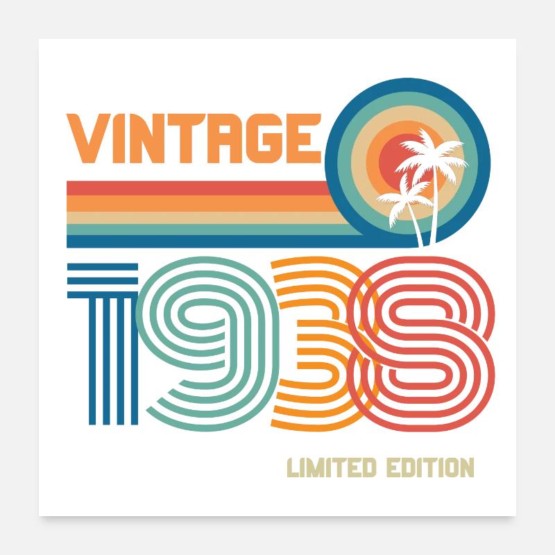 Vintage 1938 limited edition Poster 60 x 60 cm
