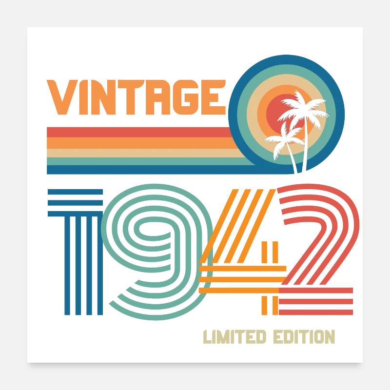 Vintage 1942 limited edition Poster 60 x 60 cm