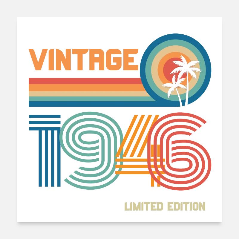 Vintage 1946 limited edition Poster 60 x 60 cm
