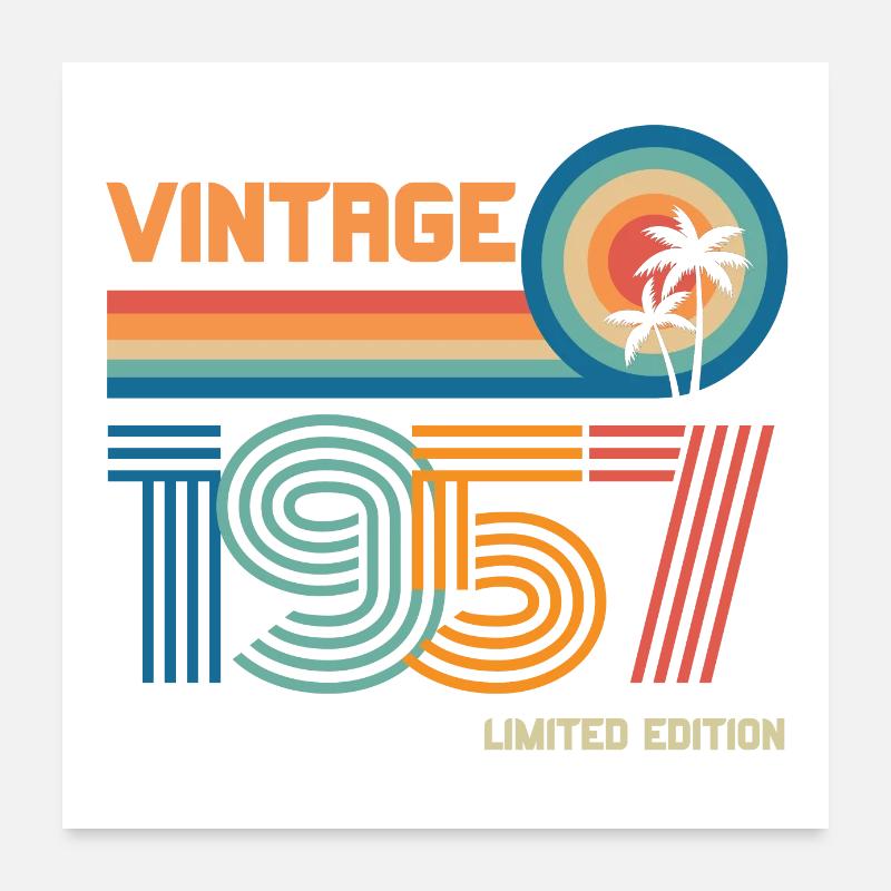 Vintage 1957 limited edition Poster 60 x 60 cm