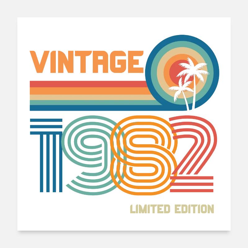 Vintage 1982 limitierte Auflage Poster 60x60 cm
