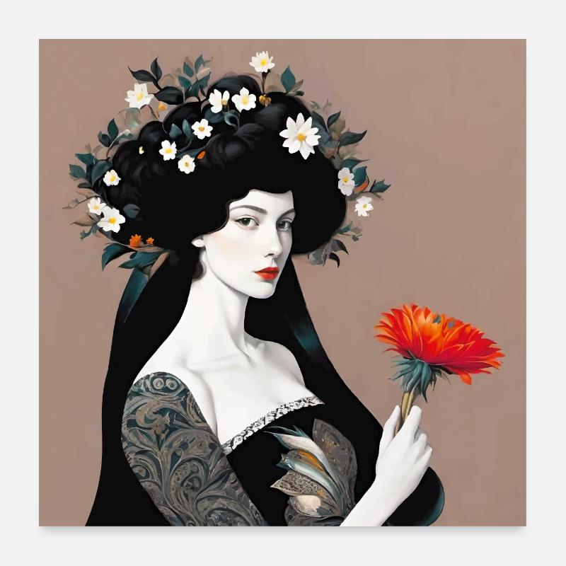 Elysia, digitale Malerei - Poster 60x60 cm - Weiß