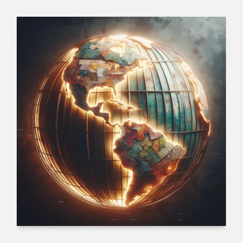 Globe lumineux Poster 60 x 60 cm