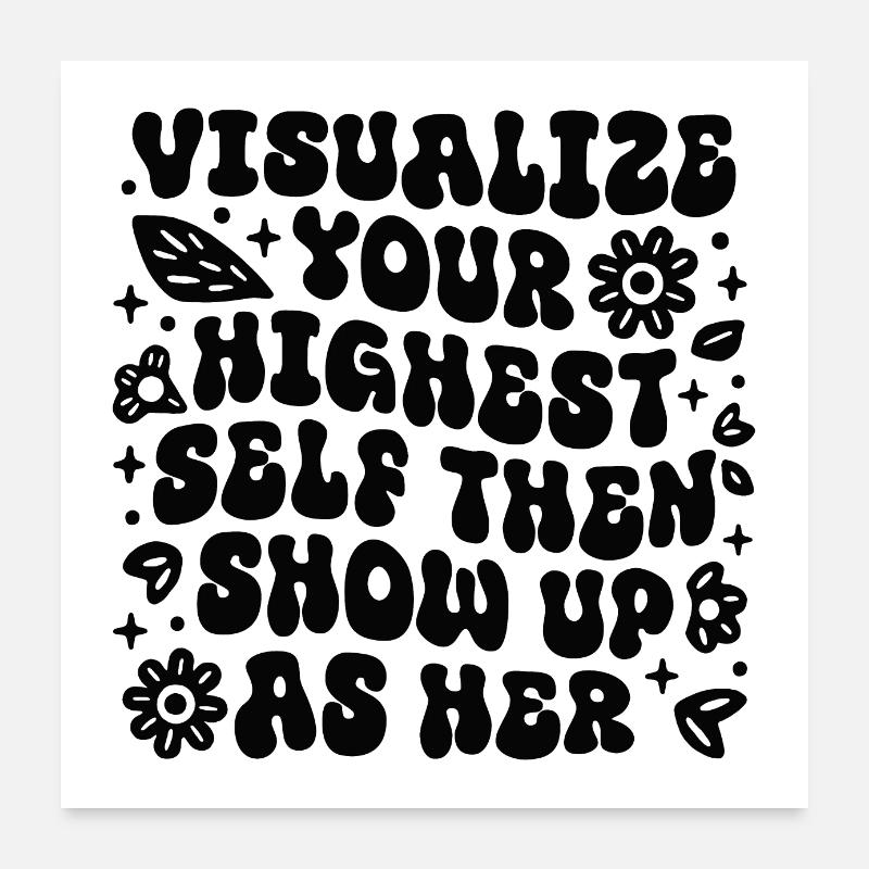 Visualiser loi de l’attraction affirmations Poster 60 x 60 cm