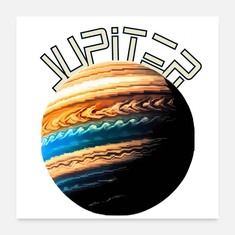 Jupiter - Poster 60x60 cm - Weiß