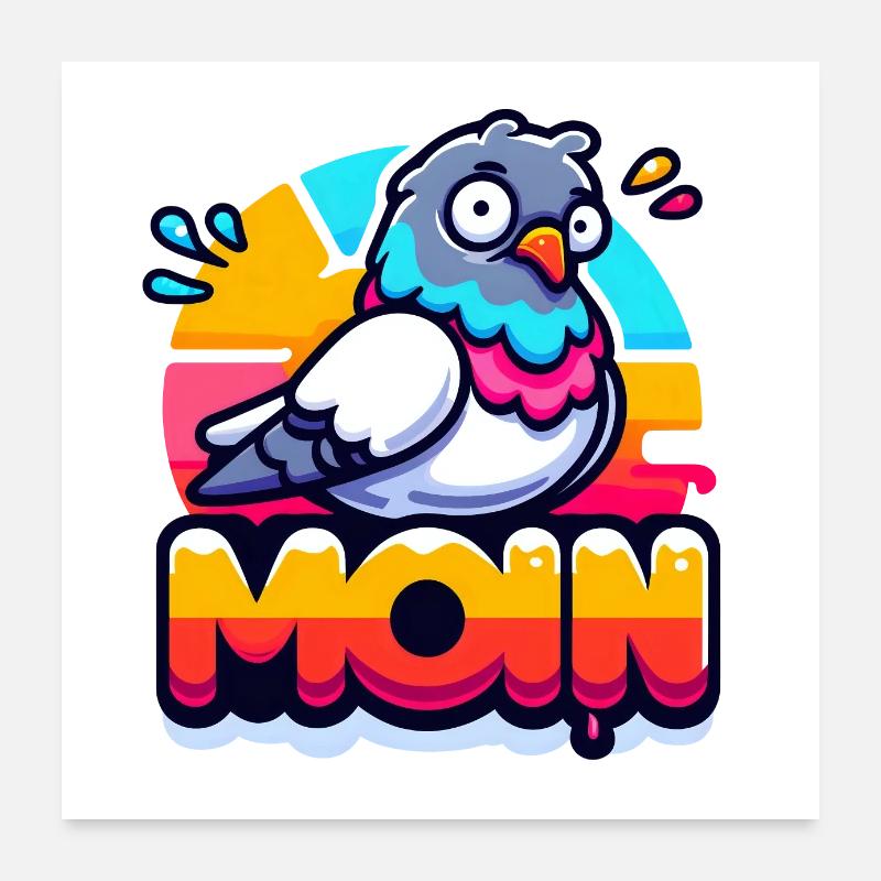 Moin! - Poster 60x60 cm - Weiß