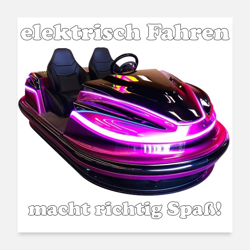 Driving an e-car is fun Poster 24" x 24" (60x60 cm)