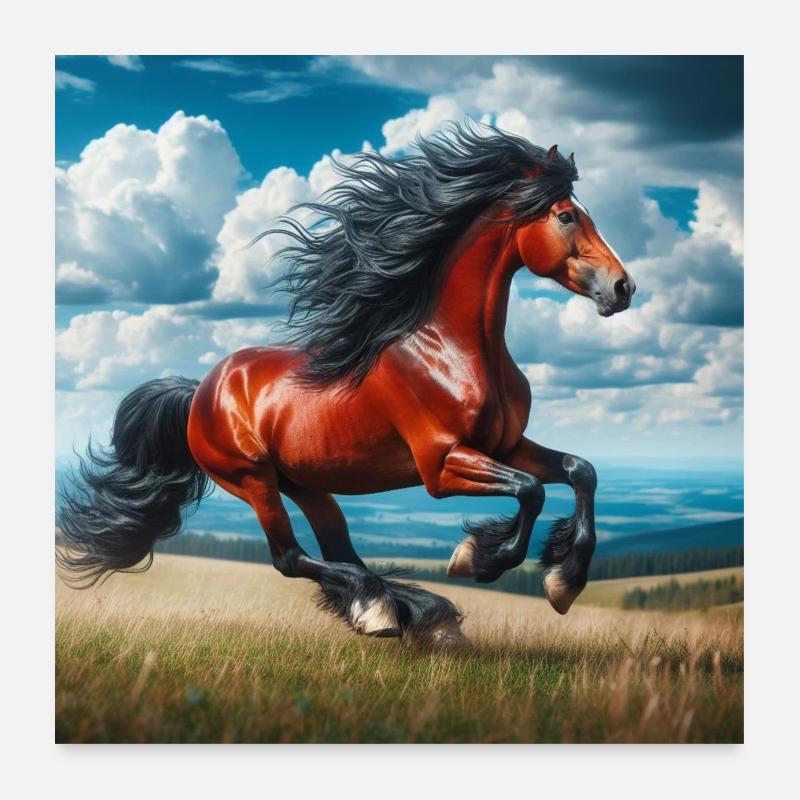 Galloping horse Poster 24" x 24" (60x60 cm)