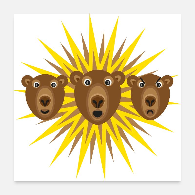 Bären mit großem Stern, ein starkes Dankeschön. Poster 60x60 cm