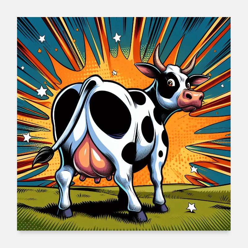 Vache de derrière Poster 60 x 60 cm