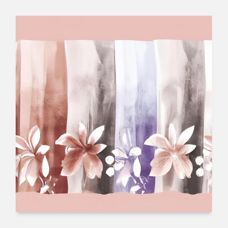 Creative Floral Patterns/Brown/Blue/Black2023/2024 - Poster 24" x 24" (60x60 cm) - white