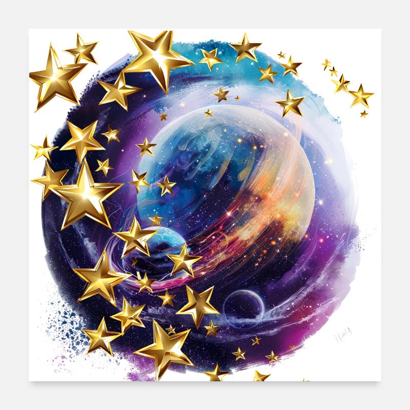 Funkelnde Sterne in der Dunkelheit Poster 60x60 cm