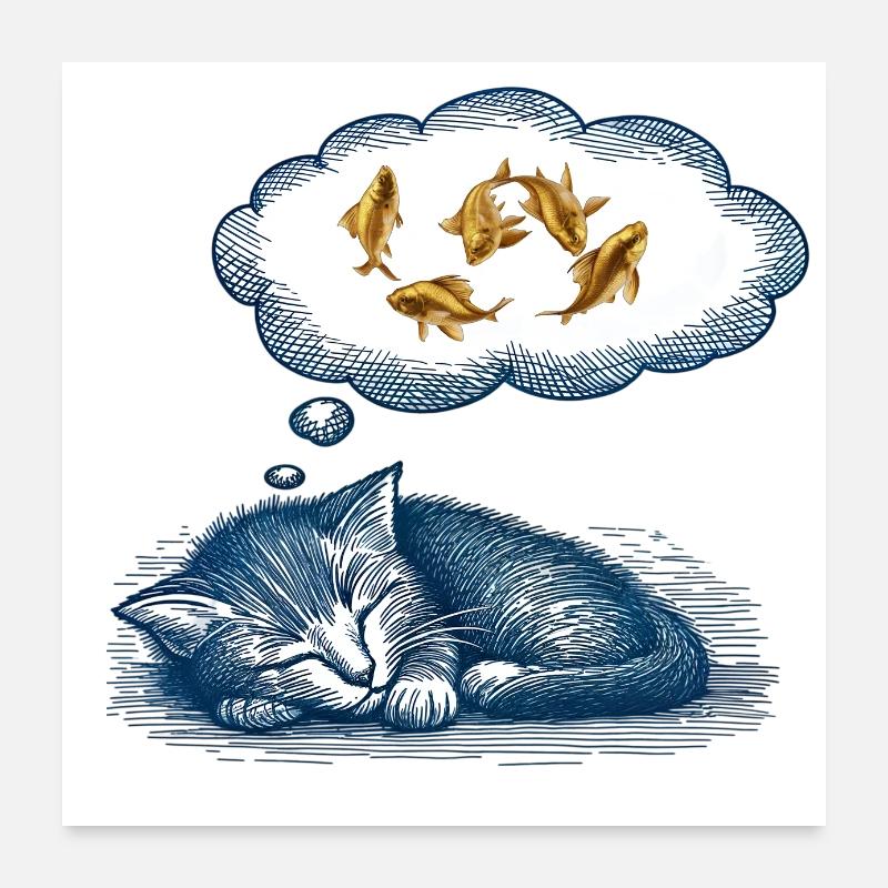 Katzentraum Poster 60x60 cm