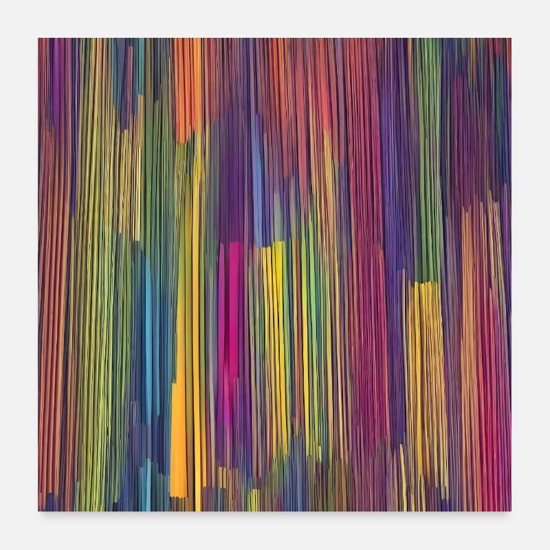 Affiche d’idée cadeau à rayures colorées Poster 60 x 60 cm