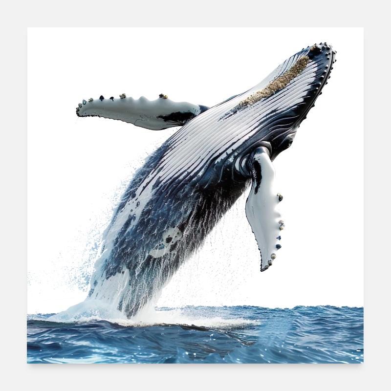 Un spectacle majestueux d’une baleine à bosse Poster 60 x 60 cm