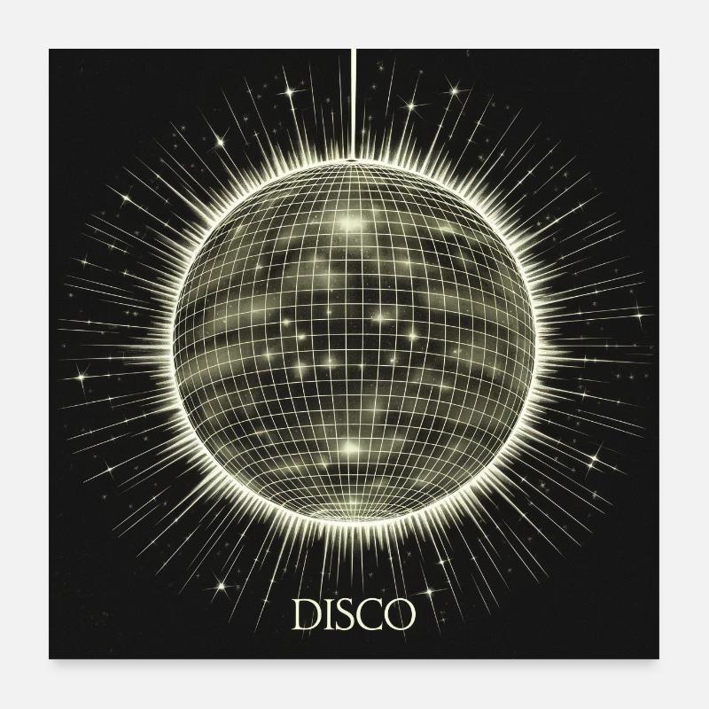 DISKO Kugel Poster 60x60 cm