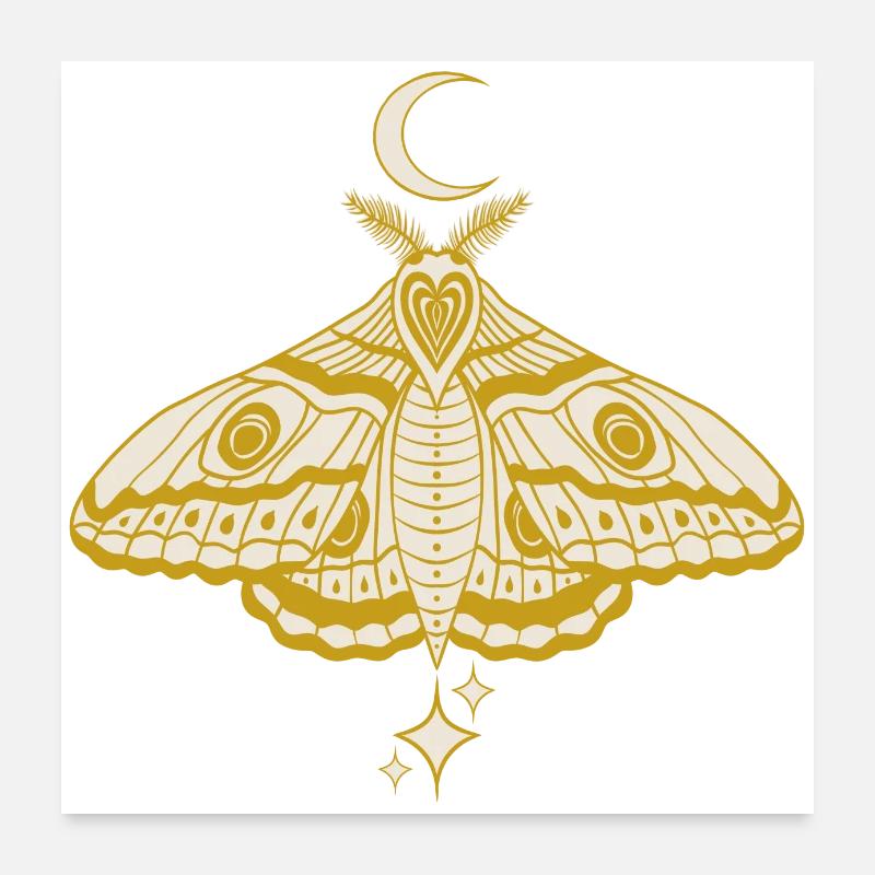 Hexenhafte niedliche himmlische Motte Poster 60x60 cm