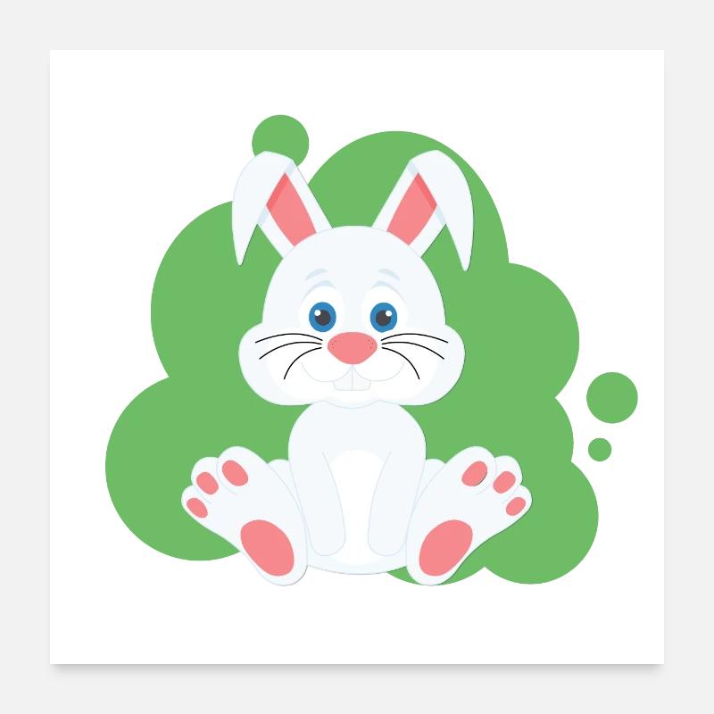 Cartoon bunny splash Poster 24" x 24" (60x60 cm)