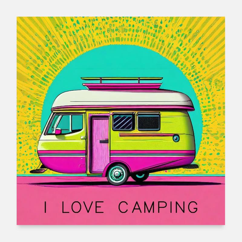 I love camping Poster 24" x 24" (60x60 cm)