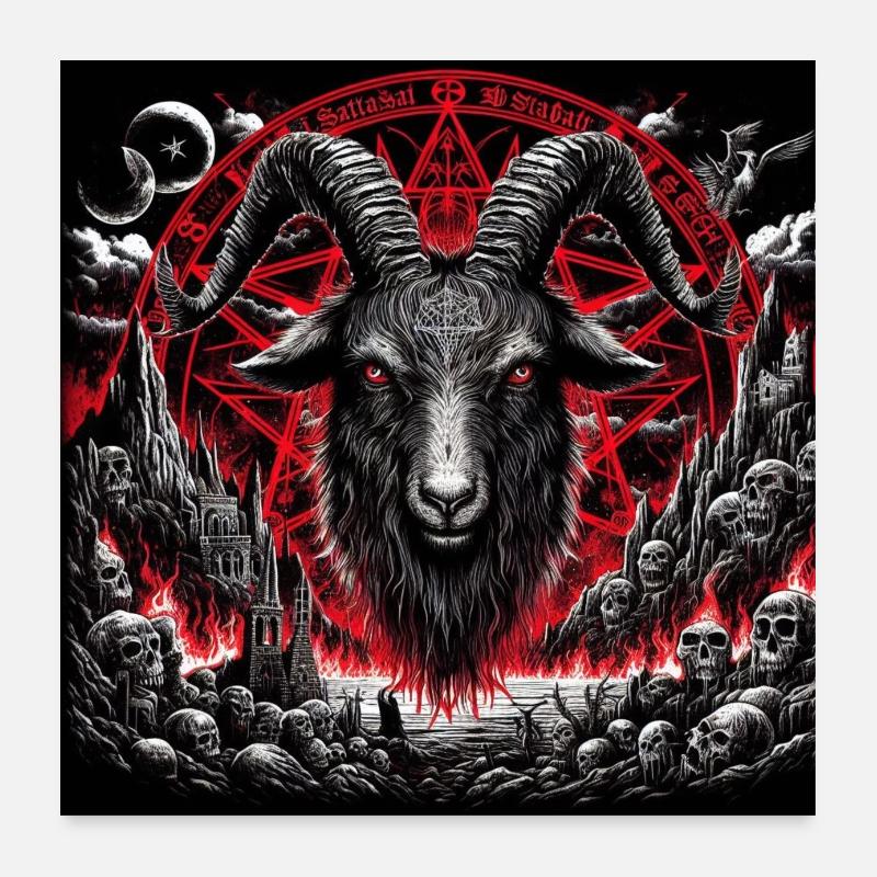 Ziegenbock - Poster 60x60 cm - Weiß