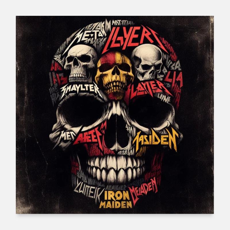 Heavy metal skull Poster 24" x 24" (60x60 cm)